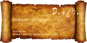Doktor Ágnes névjegykártya