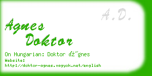 agnes doktor business card